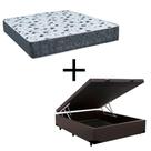 Cama Box Baú Casal 138 Tecido Marrom Com Colchão Alegro Bello Box D28 Cinza 58x138x188