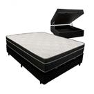 Cama Box Baú Casal 138 Tecido Preto Com Colchão Paris De Molas Preto 67x138x188