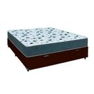 Cama Box Baú Casal 138 Tecido Sintético Marrom Colchão Alegro Bello Box Espuma D28 Cinza 58x138x188