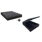 Cama Box Baú Casal 138 Tecido Sintético Preto Com Colchão Lisboa Bello Box Espuma D28 Preto Cama Box Baú Casal 138 Tecido Sintético Preto Com Colchão Lisboa Bello Box Espuma D28 Preto