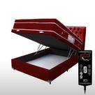 Cama Box Baú Casal 1,38x1,88 Com Controle Massageador Cabeceira ALLMAG