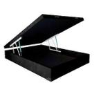 Cama Box Baú Casal 44x138x188 cm Sintético Preto