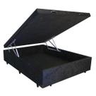 Cama Box Baú Casal AColchões Suede Preto 41x138x188