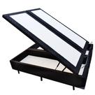 Cama Box Baú Casal Bipartido AColchoes Poliéster Preto 41x138x188 Cama Box Baú Casal Bipartido AColchoes Poliéster Preto 41x138x188