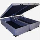 Cama Box Baú Casal Bipartido Cinza Suede