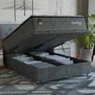 Cama Box Baú Casal Bipartido Colchão Comfort Class Pillow top Cinza suede Cinza