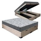 Cama Box Baú Casal Bipartido Colchão Espuma D33 Maxx Kansas + Box Sintético 77x138x188 Cama Box Baú Casal Bipartido Colchão Espuma D33 Maxx Kansas + Box Sintético 77x138x188