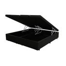 Cama Box Baú Casal Bipartido Loja Xerife Sintético Preto 41x138x188 Cama Box Baú Casal Bipartido Loja Xerife Sintético Preto 41x138x188
