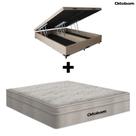 Cama Box Baú Casal Bipartido material sintético Bege e Colchão de Mola Ensacada Casal Airtech Ortobom Cama Box Baú Casal Bipartido material sintético Bege e Colchão de Mola Ensacada Casal Airtech Ortobom