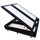 Cama Box Baú Casal Bipartido NK Camas Poliéster Preto 41x138x188 Cama Box Baú Casal Bipartido NK Camas Poliéster Preto 41x138x188