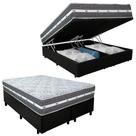 Cama Box Baú Casal Bipartido Sintético + Colchão Anjos Black Graphite Molas Ensacadas 138x188x64cm Preto Cama Box Baú Casal Bipartido Sintético + Colchão Anjos Black Graphite Molas Ensacadas 138x188x64cm Preto