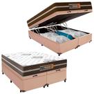 Cama Box Baú Casal Bipartido Sintético + Colchão Molas Ensacadas Texas Prime Colchões 138cm Cama Box Baú Casal Bipartido Sintético + Colchão Molas Ensacadas Texas Prime Colchões 138cm