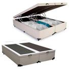Cama Box Baú Casal Bipartido Sintético Mega Cama Branco 138x188x45cm Cama Box Baú Casal Bipartido Sintético Mega Cama Branco 138x188x45cm