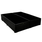 Cama Box Baú Casal Bipartido Sintético sofisticado na cor Preto 138x188x44