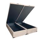Cama Box Baú Casal Bipartido Suede Bege Com Pistão A Gás, Estrutura Reforçada, Imperium do Sono Cama Box Baú Casal Bipartido Suede Bege Com Pistão A Gás, Estrutura Reforçada, Imperium do Sono