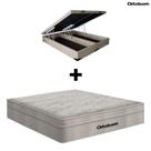 Cama Box Baú Casal Bipartido Suede Bege e Colchão de Mola Ensacada Casal Airtech Ortobom Cama Box Baú Casal Bipartido Suede Bege e Colchão de Mola Ensacada Casal Airtech Ortobom