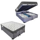 Cama Box Baú Casal Bipartido Suede + Colchão De Espuma D33 - SerenePrime - 138cm Cama Box Baú Casal Bipartido Suede + Colchão De Espuma D33 - SerenePrime - 138cm