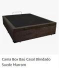 Cama Box Baú Casal Blindado Marom com Pistão a Gás