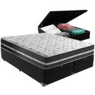 Cama Box Baú Casal Blindado suede Preto+ Colchão casal 22cm