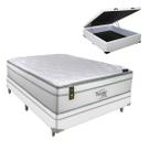 Cama Box Baú Casal Branca Colchão Ecstasy Molas Ensacadas
