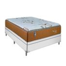 Cama Box Baú Casal Branca Colchão Molas Toronto Euro Pillow