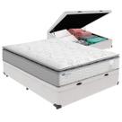 Cama Box Baú Casal Branco + Colchão Amsterdã Molas Ensacadas Probel Cama Box Baú Casal Branco + Colchão Amsterdã Molas Ensacadas Probel