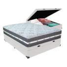 Cama Box Baú Casal Branco + Colchão Black Graphite 32 Molas Ensacadas Anjos