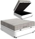 Cama Box Bau Casal Branco Colchão de Molas ensacadas Ortobom Airtech SpringPocket Casal