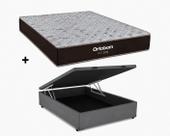 Cama Box Bau Casal Cinza Colchão Fit D33 Espuma 138x188 - Ortobom