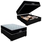 Cama Box Baú Casal Colchão Airtech Antares (138x188x60) Molas Ensacadas - Ortobom - Preto