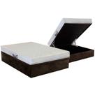 Cama Box Baú Casal: Colchão Anatômico Herval D28 / AG65 Frontier + Base CRC Suede Brown(138x188)