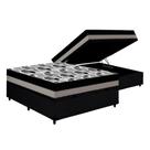 Cama Box Baú Casal: Colchão Anatômico Ortobom D33 / EP ISO 100 Double Face + Base CRC CouranoBlack(138x188x20)