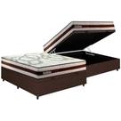 Cama Box Baú Casal: Colchão Anatômico Paropas D45 Paropas Resiste Hotel DF 22 + Base Universal Linhão Brown CRC (138x188)