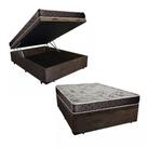Cama Box Baú Casal Colchão Aylla Espuma D33 Acolchões + Box Suede 59x138x188 Marrom