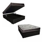 Cama Box Baú Casal Colchão Aylla Espuma D33 Acolchões + Box Suede 61x138x188