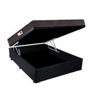 Cama Box Baú Casal Colchão Classic Mola Ensacada + Box Sintético Preto 68X138X188