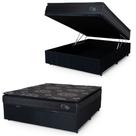 Cama Box Baú Casal Colchão Com Molas Ensacadas City Pillow Top 138x188x64cm Preto Hellen