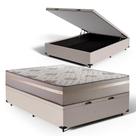 Cama Box Baú Casal + Colchão D33 Millenium One Face Bege 138x188x61cm - Suporta até 120Kg Por Pessoa