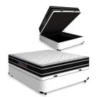 Cama Box Baú Casal + Colchão De Espuma D33 - Castor - Black White Double Face 138x188x69cm