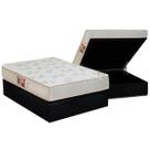 Cama Box Baú Casal: Colchão Espuma Castor D33 Sleep Max Relax + Base CRC Suede Black(138x188)