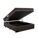 Cama Box Baú Casal Colchão Espuma D33 + Box Sintético Marrom Serra Negra 62x138x188