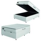 Cama Box Baú Casal Colchão Espuma D33 Pillow Top New Millenium 138x188x60cm Branco Linho Hellen