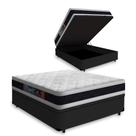 Cama Box Baú Casal + Colchão Espuma D45 Castor Black White Double Face 138x188x69cm Cama Box Baú Casal + Colchão Espuma D45 Castor Black White Double Face 138x188x69cm