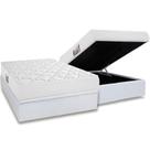 Cama Box Baú Casal: Colchão Espuma D45 Herval New Top + Base CRC Linhão White (138x188)