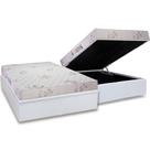 Cama Box Baú Casal: Colchão Espuma Luckspuma D33 Supreme Floral Pró Saúde Duplo + Base CRC Courano White(138x188)