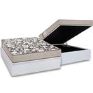 Cama Box Baú Casal: Colchão Espuma Ortobom D26 Physical Ultra Resistente + Base CRC Courano White(138x188)