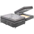 Cama Box Baú Casal: Colchão Espuma Polar D33 Pérola Premium Euro Pillow + Base CRC Suede Gray(138x188)