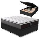 Cama Box Baú Casal Colchão Gazin Maximus Molas Ensacadas 138x188x65cm Cinza / Preto - Suporta até 120kg por Pessoa