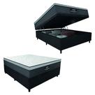 Cama Box Baú Casal Colchão Gazin Maximus Molas Ensacadas 138x188x65cm Cinza / Preto - Suporta até 120kg por Pessoa