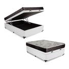 Cama Box Baú Casal Colchão Gold Espuma D33 Acolchões + Box Sintético 59x138x188